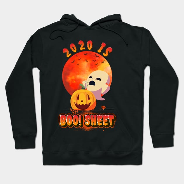 2020 Is BOO Sheet Halloween Ghost Hoodie by Ken Adams Store